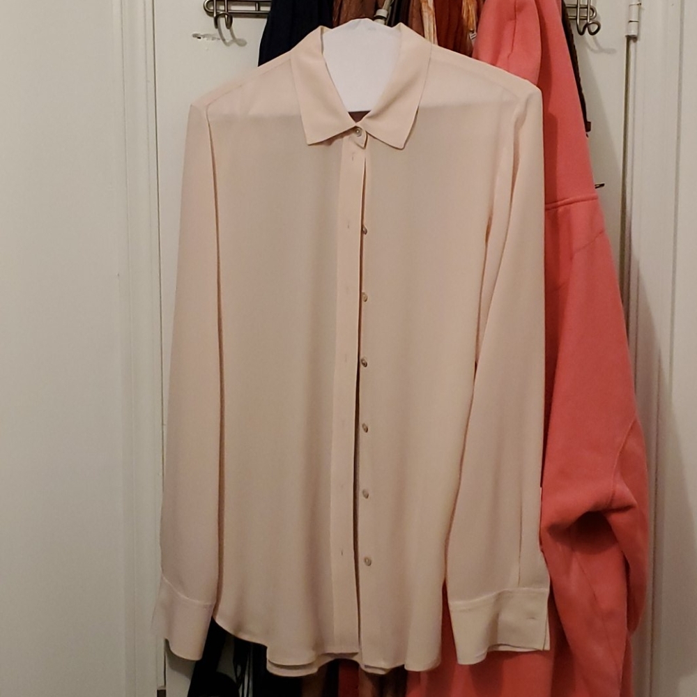 Everlane silk shirt, pink